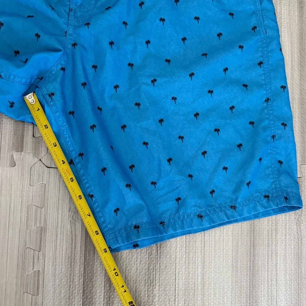 Banana Republic Board Shorts Mens 38 Blue Palm Tree Print Swim Trunks